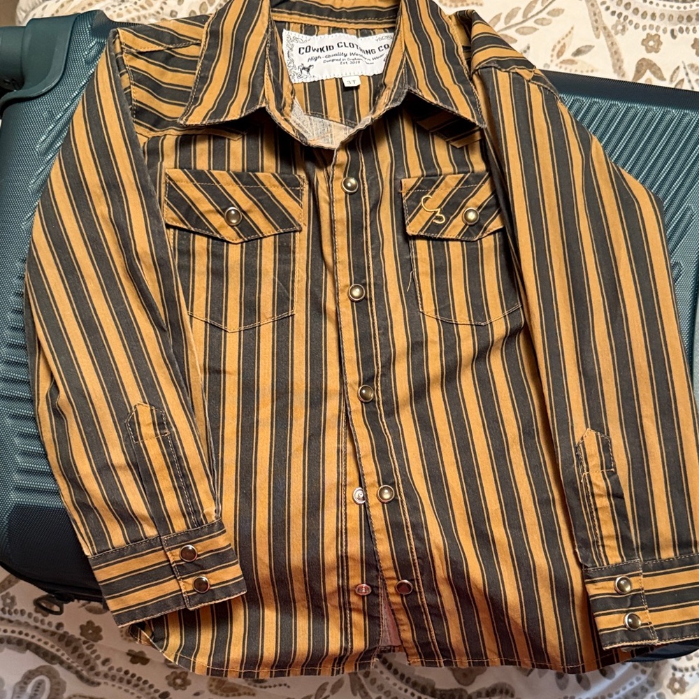 Striped Button Down Kids Shirt